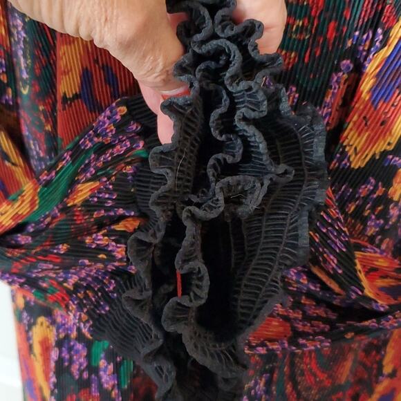 Smart Woman Plisse Pleat Colorful Art To Wear Jacket Cardigan SZ 14 - Picture 3 of 9